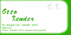otto kender business card
